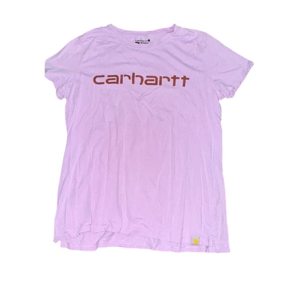 Carhartt Lilac Short Sleeve Tee with Rust Logo